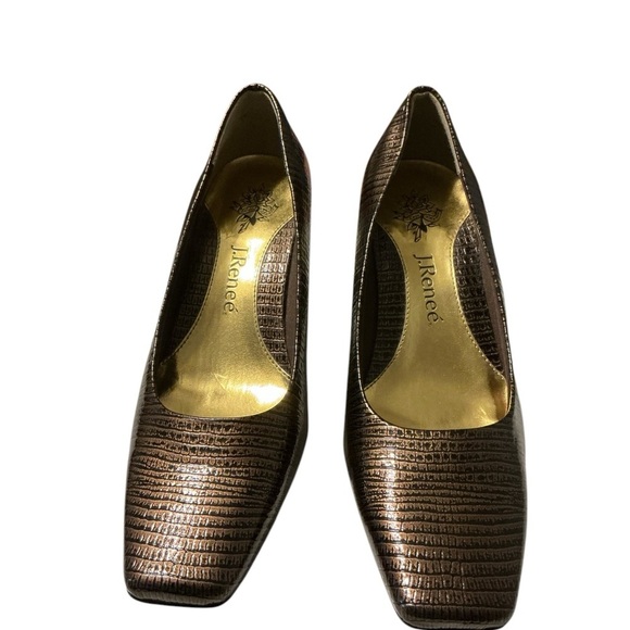 J. Renee Women's Mary Pump Cognac Size 6W Lizard Print - Picture 7 of 10